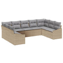 vidaXL Tuinbank Set met opslag 9 pcs Zwart en Crème poly rattan
