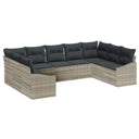 vidaXL Tuinbank Set met opslag 9 pcs Zwart en Crème poly rattan