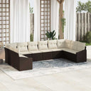 vidaXL Tuinbank Set met opslag 10 pcs Zwart en Crème poly rattan