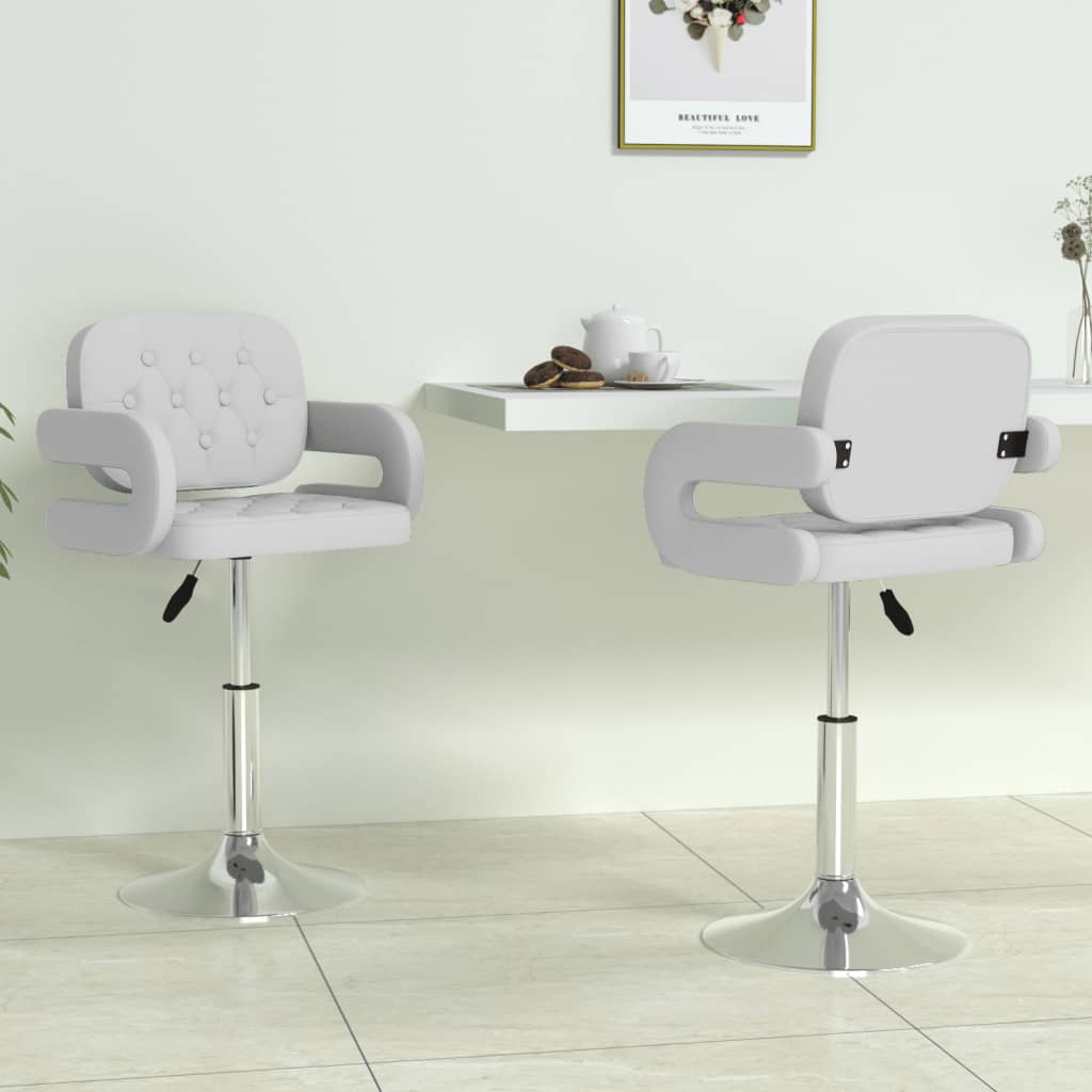 vidaXL Eetkamerstoelen draaibaar 4 st kunstleer wit