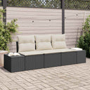 vidaXL Tuinbank Set met opslag 3 pcs Zwart en Crème poly rattan