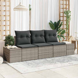 vidaXL Tuinbank Set met opslag 3 pcs Zwart en Crème poly rattan