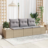 vidaXL Tuinbank Set met opslag 3 pcs Zwart en Crème poly rattan