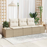 vidaXL Tuinbank Set met opslag 3 pcs Zwart en Crème poly rattan