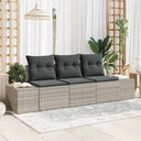 vidaXL Tuinbank Set met opslag 3 pcs Zwart en Crème poly rattan