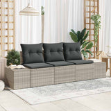 vidaXL Tuinbank Set met opslag 3 pcs Zwart en Crème poly rattan