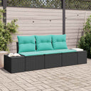 vidaXL Tuinbank Set 3 st Bruin en Rood poly rattan
