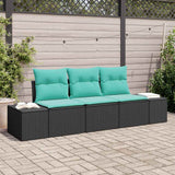 vidaXL Tuinbank Set 3 st Bruin en Rood poly rattan