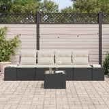 vidaXL Tuinbank Set met kussen 5 pcs Zwart en Crème poly rattan