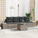vidaXL Tuinbank Set met kussen 5 pcs Zwart en Crème poly rattan