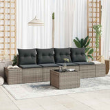 vidaXL Tuinbank Set met kussen 5 pcs Zwart en Crème poly rattan