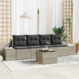 vidaXL Tuinbank Set met kussen 5 pcs Zwart en Crème poly rattan