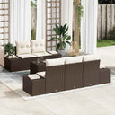 vidaXL Tuinbank Set met kussen 6 pcs Zwart en Crème poly rattan