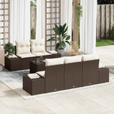 vidaXL Tuinbank Set met kussen 6 pcs Zwart en Crème poly rattan