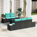 vidaXL Garden Bench Set 6 pcs Beige and Red poly rattan
