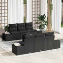 vidaXL Tuinbank Set met kussen 8 pcs Zwart en Crème poly rattan