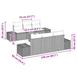 vidaXL Tuinbank Set 8 st Beige en Rood poly rattan