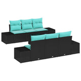 vidaXL Tuinbank Set 8 st Beige en Rood poly rattan