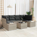vidaXL Tuinbank Set met kussen 8 pcs Zwart en Crème poly rattan