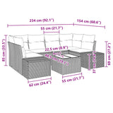 vidaXL Tuinbank Set 8 st Beige en Rood poly rattan