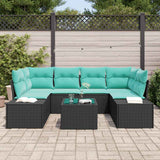 vidaXL Tuinbank Set 8 st Beige en Rood poly rattan