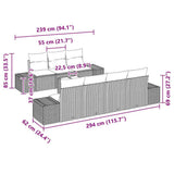 vidaXL Tuinbank Set met kussen 8 pcs Zwart en Crème poly rattan