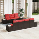 vidaXL Garden Sofa Set 8 pcs Beige and Red poly rattan