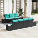 vidaXL Garden Sofa Set 8 pcs Beige and Red poly rattan