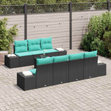 vidaXL Garden Sofa Set 8 pcs Beige and Red poly rattan