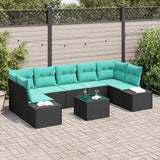 vidaXL Tuinbank Set 8 st Beige en Rood poly rattan