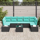 vidaXL Tuinbank Set 8 st Beige en Rood poly rattan