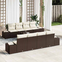 vidaXL Tuinbank Set met kussen 8 pcs Zwart en Crème poly rattan
