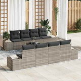 vidaXL Tuinbank Set met kussen 8 pcs Zwart en Crème poly rattan