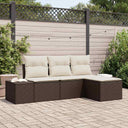 vidaXL Tuinbank Set met kussen 4 pcs Zwart en Crème poly rattan