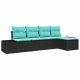 vidaXL Garden Bench Set 5 pcs Brown and Red poly rattan