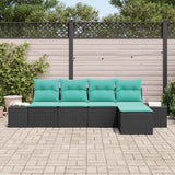 vidaXL Garden Bench Set 5 pcs Brown and Red poly rattan
