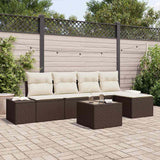 vidaXL Tuinbank Set met kussen 5 pcs Zwart en Crème poly rattan