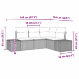 vidaXL Tuinbank Set met opslag 4 pcs Zwart en Crème poly rattan