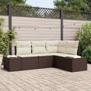 vidaXL Tuinbank Set met opslag 4 pcs Zwart en Crème poly rattan