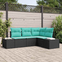 vidaXL Tuinbank Set 4 st Bruin en Rood poly rattan
