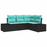 vidaXL Tuinbank Set 4 st Bruin en Rood poly rattan