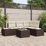 vidaXL Tuinbank Set met opslag 4 pcs Zwart en Crème poly rattan