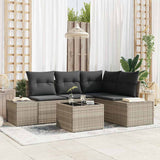 vidaXL Tuinbank Set met opslag 4 pcs Zwart en Crème poly rattan