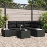 vidaXL Tuinbank Set met opslag 4 pcs Zwart en Crème poly rattan