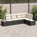 vidaXL Tuinbank Set met opslag 5 pcs Zwart en Crème poly rattan