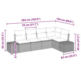 vidaXL Tuinbank Set met opslag 5 pcs Zwart en Crème poly rattan