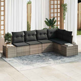 vidaXL Tuinbank Set met opslag 5 pcs Zwart en Crème poly rattan