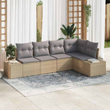 vidaXL Tuinbank Set met opslag 5 pcs Zwart en Crème poly rattan