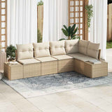 vidaXL Tuinbank Set met opslag 5 pcs Zwart en Crème poly rattan