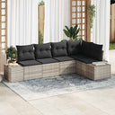 vidaXL Tuinbank Set met opslag 5 pcs Zwart en Crème poly rattan